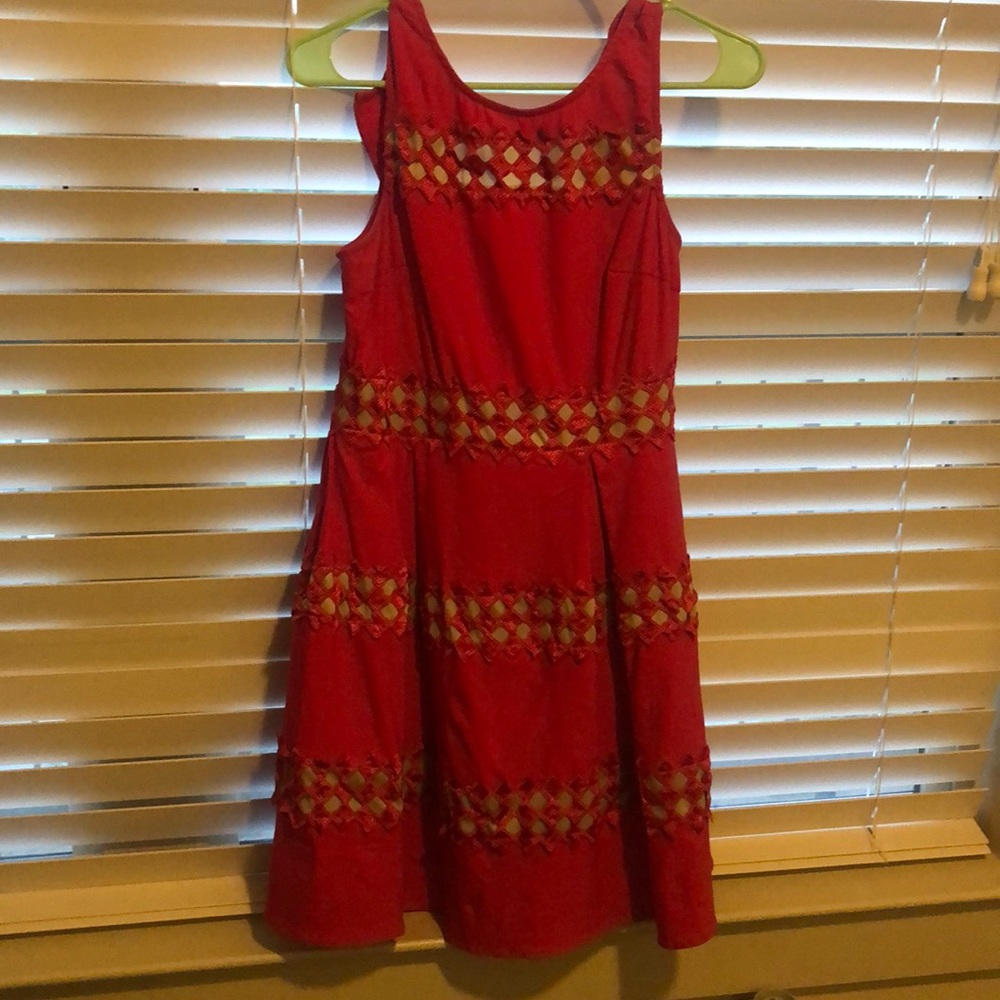Hot pink fit and flare dress!